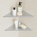 Neodrain 12 Inch Brushed Corner Shelf Set of 2, Floating Corner Shelves for Wall, 304 Stainless Steel Wall Storage Shelves for Bathroom, No Drilling
