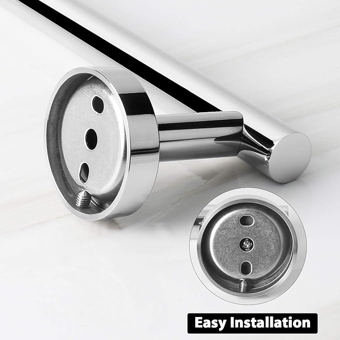 NearMoon Bath Towel Bar, Thicken Stainless Steel Shower Towel Rack Holder Wall Mounted for Bathroom,12-lnch Overall Length-10-lnch Usable Hanging Space (1 Pack, Chrome Finish)