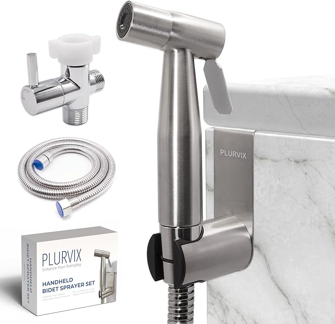 Handheld Bidet Sprayer for Toilet – Adjustable Water Pressure, Stainless Steel Jet Spray Kit with Bidet Hose - Feminine Wash, Muslim Shower, Diaper Cleaning