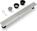 24 Inch Linear Shower Drain Brushed Recatngular Floor Drain,SUS304 Stainless Steel CUPC Certificate (24 inch)