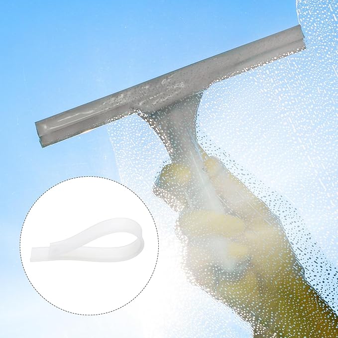 MECCANIXITY Replacement Squeegee Rubber for Window, Glass, Shower Doors, Tile Wall Cleaning, 9.84 Inch, White Pack of 2