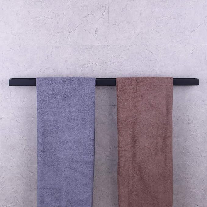 GERZWY Matte Black 36-Inch Bathroom Towel Bar SUS 304 Stainless Steel Bath Towel Bar Modern Style Wall Mount HG17703-BK