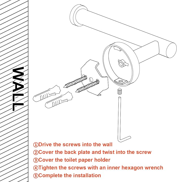 TocTen Toilet Paper Holder, Wall Mounted Tissue Roll Holder for Bathroom, Thicken 304 Stainless Steel Drilling Paper Dispenser Rack for Bathroom Kitchen (Brushed Nickel)