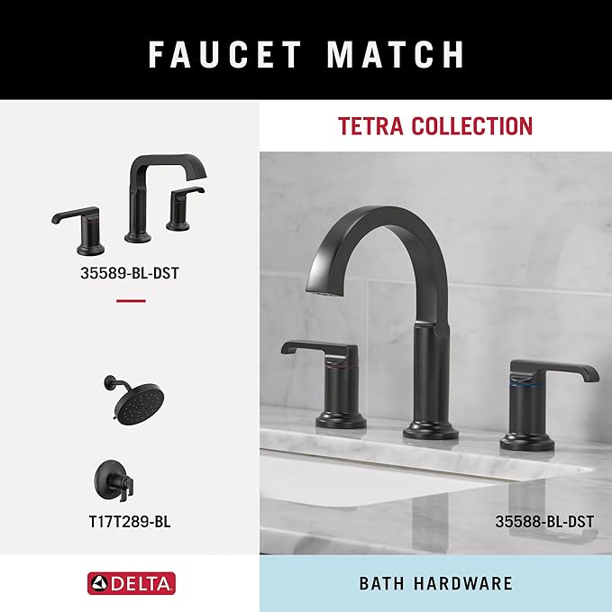 DELTA FAUCET 78955-BL Tetra Pivot Arm Toilet Paper Holder Bath Hardware Accessory in Matte Black
