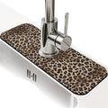 Kitchen Sink Splash Guard，Leopard print vortex Faucet Mat Sink Gadgets-Super Absorbent Fast Drying Mat Drip Catcher for Kitchen, Bathroom,Sink Mat, Dish Drying Mat, Bathroom(15" X 5.5" )