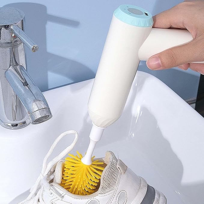 USB Rechargeable Electric Cleaning Brush, 6 Brush Heads Waterproof Scrubber with Silicone Bristles, Multipurpose Automatic Cleaner