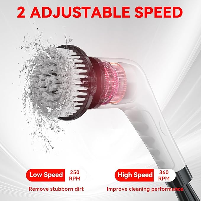 Cordless Bathroom Scrubber | Waterproof Rotating Tool | Electric Shower Scrubber | for Home Shower Doors Kitchen Sinks Bathtubs Grout Lines Outdoor Furniture