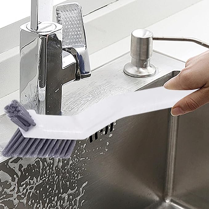 Crevice Cleaning Tool, Multi Purpose Grout, Brush Cleaner with Stiff Bristles, Bathroom Scrubber with Flexible Design, Cleaning Tools for Household Use, Kitchen Bathroom Vehicle Faucets