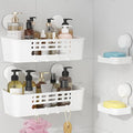 Lifewit Suction Cup Shower Caddy + Soap Dish, Removable Large Basket and Bar Soap Holder for Inside Shower, NO-Drilling Bathroom Kitchen Organizers, 31 x 17 x 14 cm/12 x 5 x 7 inch, Set of 2