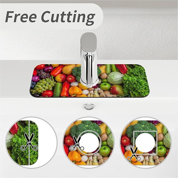 Kitchen Sink Splash Guard，vegetable Faucet Mat Sink Gadgets-Super Absorbent Fast Drying Mat Drip Catcher for Kitchen, Bathroom,Sink Mat, Dish Drying Mat, Bathroom(15" X 5.5" )