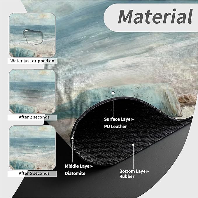 Kitchen Sink Splash Guard，ornate vase,beach Faucet Mat Sink Gadgets-Super Absorbent Fast Drying Mat Drip Catcher for Kitchen, Bathroom,Sink Mat, Dish Drying Mat, Bathroom(15" X 5.5" )
