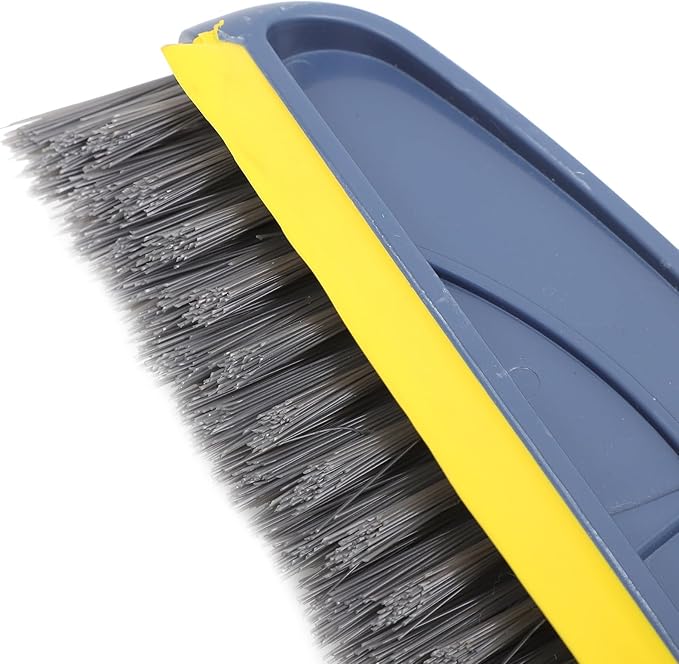 Long Handle Floor Brush Scrubbing with Stiff Bristles, 126cm Blue-Yellow Groove and Grout Cleaning Brush for Bathroom and Kitchen Floor Crevice Cleaning