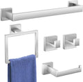 Bathroom Hardware Accessories Set: 5-Pieces Bath Towel Bar Set, Towel Racks for Bathroom Wall Mounted, SUS304 Stainless Steel, Brushed Nickel