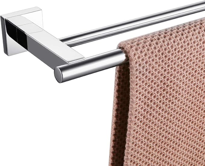 Miyili Bathroom Double Towel Bar 30-Inch Stainless Steel Bath Hand Towel Rack Wall Mount Polished Finish, A02C75B
