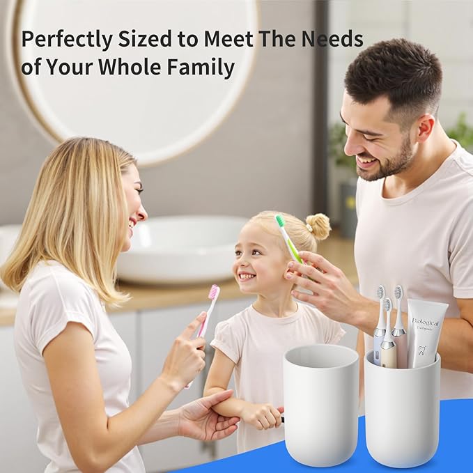 Toothbrush Cup 10.5oz Reusable Unbreakable Bathroom Tumbler 1 PCS, Easy to Clean Plastic Bathroom Cup Toothbrush Holder for Bathroom Counter Organizer