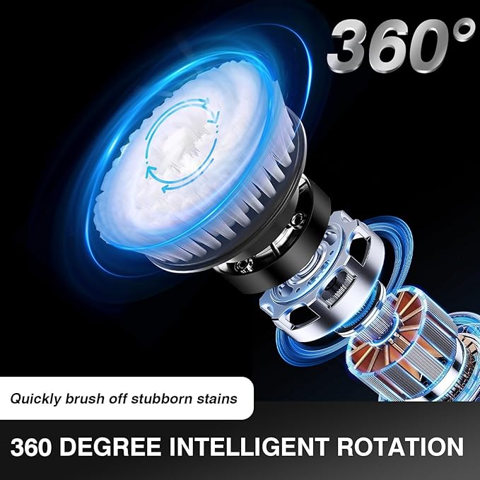Electric Spin Scrubber Bathroom Cordless Shower Cleaner Brush, 9 in 1 Electric Cleaning Brush, 320RPM Power Scrubber Cordless Rechargeable with Extension Arm for Kitchen Bathroom Tub Tile Floor