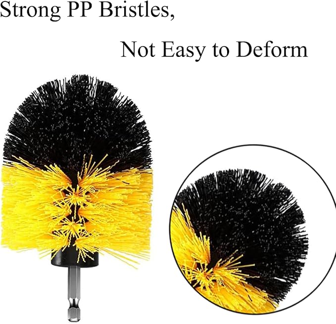 TopHomer 6 Pieces Drill Brushes with Hex Shank, Multipurpose Power Scrubber Cleaning Kit for Bathtubs, Tile Grout Lines, Kitchen