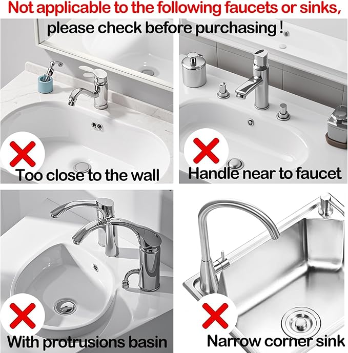 Mini Splash Guard 8.3" Dual-Sided Faucet Splash Guard Small Faucet Handle Drip Catcher Tray for Kitchen Sinks and Bathrooms, Durable Kitchen Countertop Drying Essential (Grey)