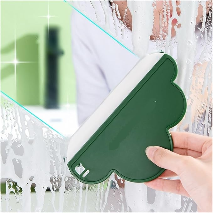 Window Squeegee Soft Silicone Glass Scraper Cloud Shape Wiper Household Kitchen Bathroom Glass Cleaning Tools for Shower Glass(B)