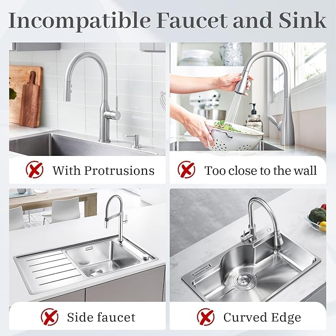 2 Pack Silicone Faucet Mat – Extra Wide 40x12cm Splash Guard | Keeps Counters Dry, Easy-Clean Drip Catcher for Kitchen & Bathroom, Fits 3.5–6cm Faucets (Grey)