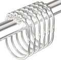 12PCS Wide Shower Curtain Hooks, Rust Proof Stainless Steel Shower Curtain Rings, Heavy Duty Shower Hooks for Bathroom Shower Rods Curtains, Easy Glide Rollers, Set of 12, Bright Chrome