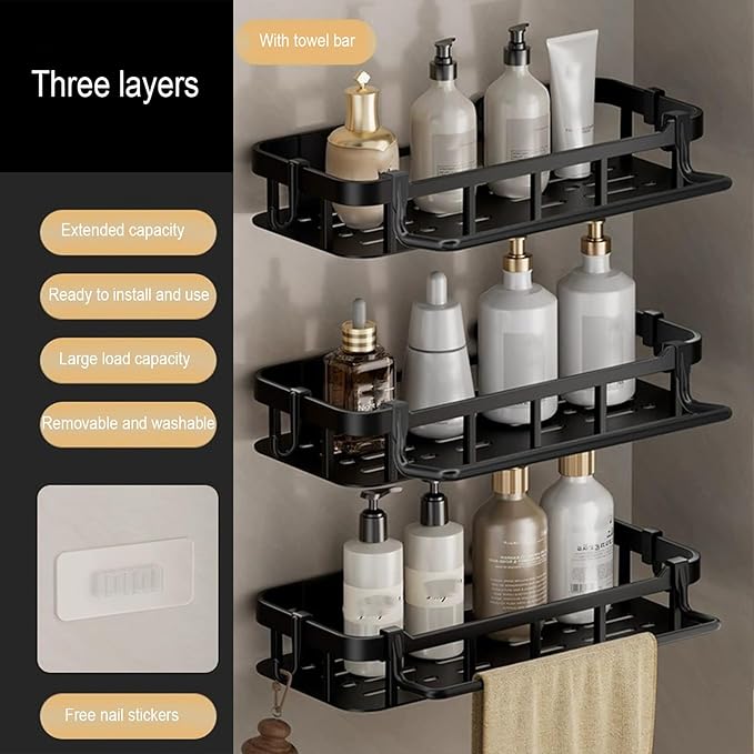 3-Pack, Shower Kitchen Organizer, Caddy Bathroom Caddy Waterproof Large Capacity Plastic Hanging Accessories Storage，B