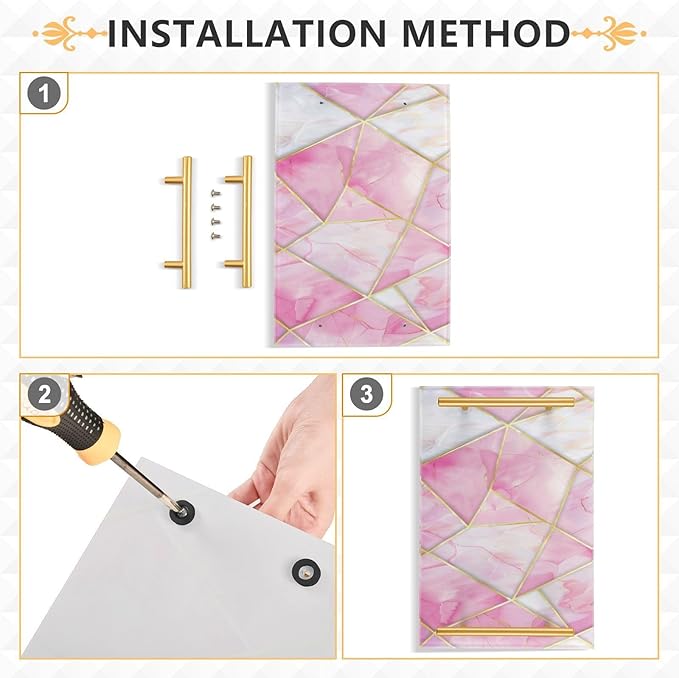 Pink Marble Vanity Tray Acrylic Bathroom Countertop Tray Marbling Decorative for Kitchen Desk Organizer Makeup Storage Tray