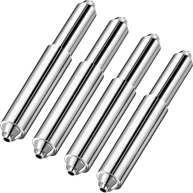 Shappy 4 Pcs Universal Toilet Paper Holder Replacement Rod Spring Loaded Plastic Retractable Paper Replacement Rod Toilet Tissue Roll Holder Insert for Bathroom Home Fixture Accessories (Silver)