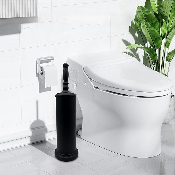Metal Toilet Bowl Brush with Holder Premium Bathroom Cleaning Set Rustproof Hygienic Durable Elegant Finish