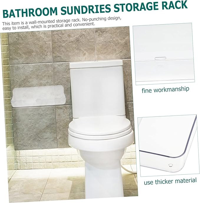 GLEAVI 2pcs Over Toilet Bathroom Organizer Wall Storage Rack Easy Install Quality Material