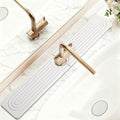 Fast Drying Faucet Mat for Kitchen Sink - 24 Inch Diatomite Quick Dry Stone Faucet Mat with Raised Feet for Kitchen Sink Splash Guard, Bathroom Stone Tray Counter Prevents Moisture Buildup