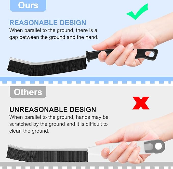 8 Pack Hard Bristle Crevice Cleaning Brush, Gap Cleaner, Toilet Brush, Grout Cleaner, Kitchen, Bathroom, Car Windshield, Black