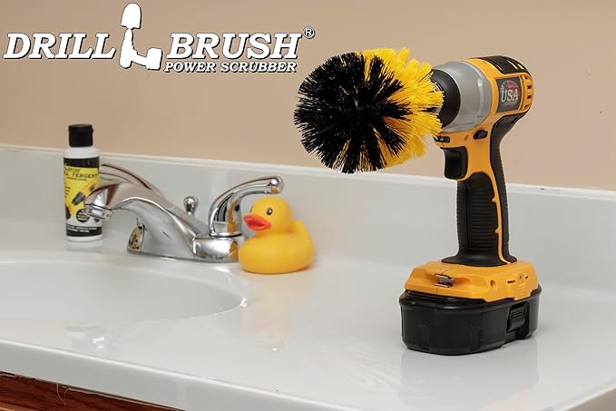 Drill Brush - Bathroom Cleaning Accessories - Shower Cleaner Brush - Scrub Brush - Bath Mat - Bathtub Brush - Sink Brush - Toilet Scrubbing Brush - Tile Flooring Cleaner - Grout Cleaner Brush for Home