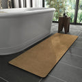 MontVoo -Bath Mat Rug-Rubber Backing Non Slip Quick Dry Absorbent Thin Bathroom Rugs Fit Under Door-Faux Suede Surface Bathroom Floor Mats-Shower Rug for in Front of Bathtub Shower Camel 17"x59"