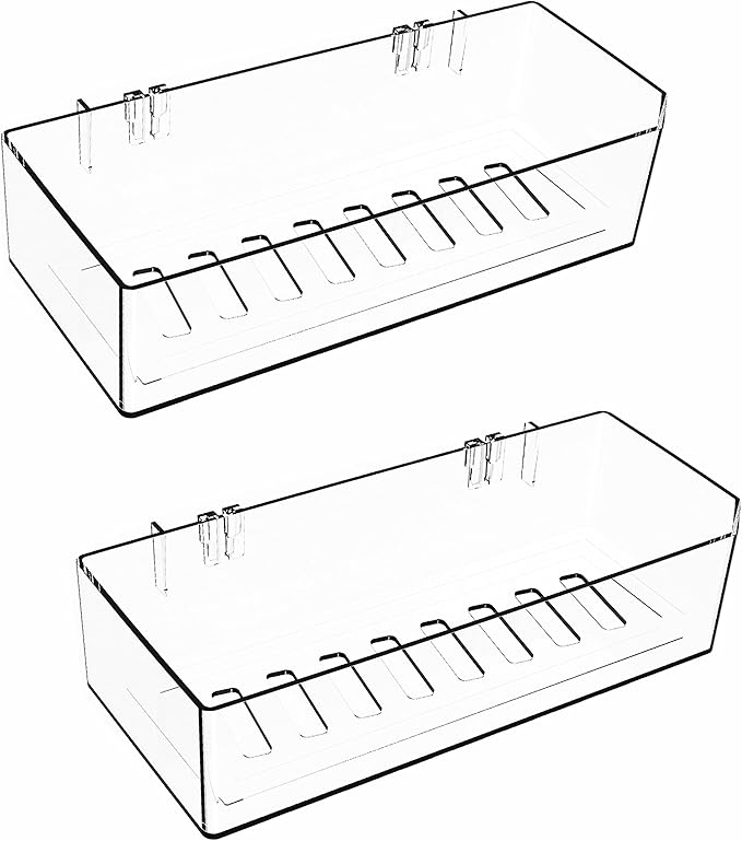 Cq acrylic Bathroom Shower Shelf Organizer Rack,Adhesive Shower Organizer for Bathroom Storage&Home Decor&Kitchen,Wall Shower Caddy Shelf Non Drilling Adhesive and No Damage Wall Mount,2 Pack Clear