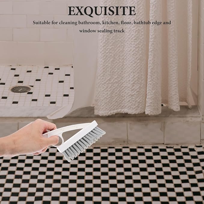Grout Scrub Brush and Corner Floor Seam Cleaning Brush with Hard Bristles Heavy Duty Tile Cleaning Tool for Bathroom Shower and Toilet Floor Surfaces