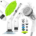 Barumi Electric Spin Scrubber – 3 Spin Modes, LED Control Panel, Adjustable Head Angles, Full Extension, Perfect for Bathroom, Kitchen, Tub, Floor & Cars – 8 Replaceable Brushes with Microfiber Pad