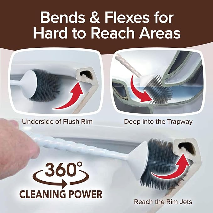 Horsepower Unicorn Electric Toilet Brush – Motorized 360° Silicone Bristles, Rechargeable Cordless Power for Effortless Deep Cleaning – AS-SEEN-ON-TV