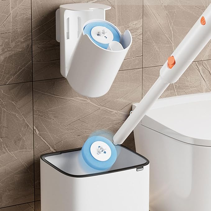 PANGBOER Electric Rotating Toilet Brush Wall Mounted with Head 360 Degree Scrubber Tool for Stubborn Stain