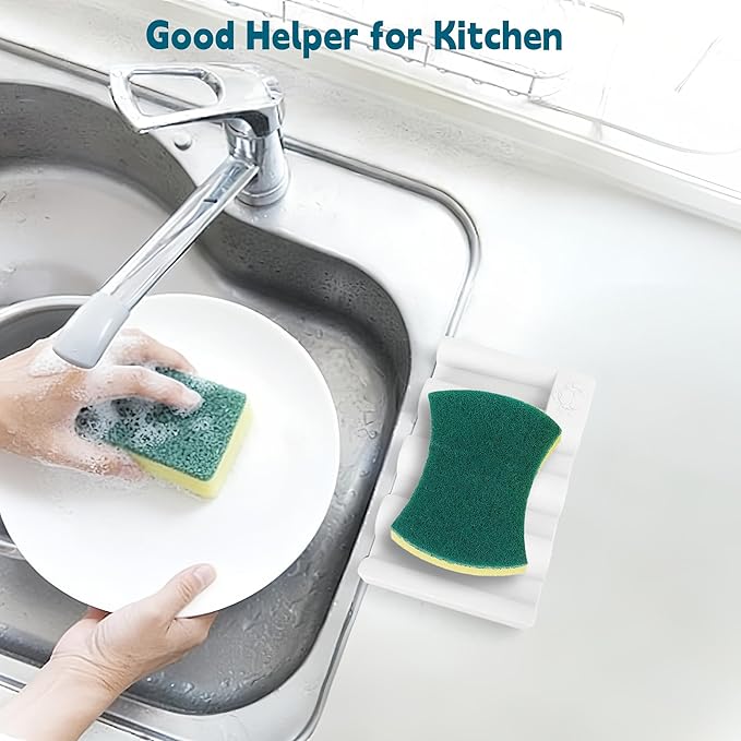 Silicone Soap Dish,Self Draining Soap Holder Perfect for Shower,Bathroom Sink,Kitchen Sink & Travel,Non-Slip Bar Soap Holder Extend Soap Life,Keep Soap Bars Dry Clean (White-2Pcs)