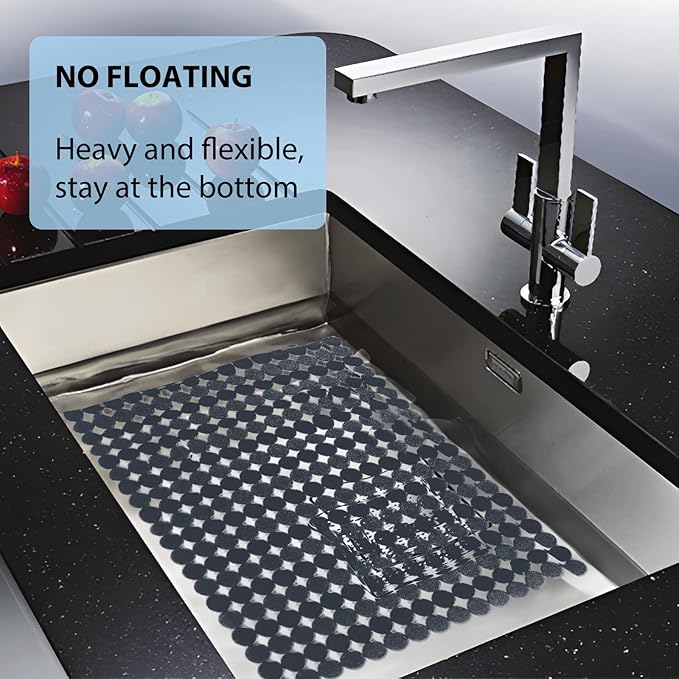 Sink Protectors Mat for Kitchen Sink - 2Pack Adjustable Kitchen Sink Mat Fast Draining - Dish Drying Mat for Dishes And Glassware - Easy to Clean & Diy Cut