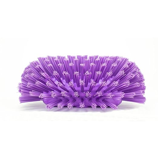 SPARTA Tank and Kettle Scrub Brush Heavy-Duty Tile Brush, Color-Coded and Handle Compatible (Sold Separately) for Optimal Access In Spacious Containers, Plastic, 5.5 X 9.5 Inches, Purple, (Pack of 2)
