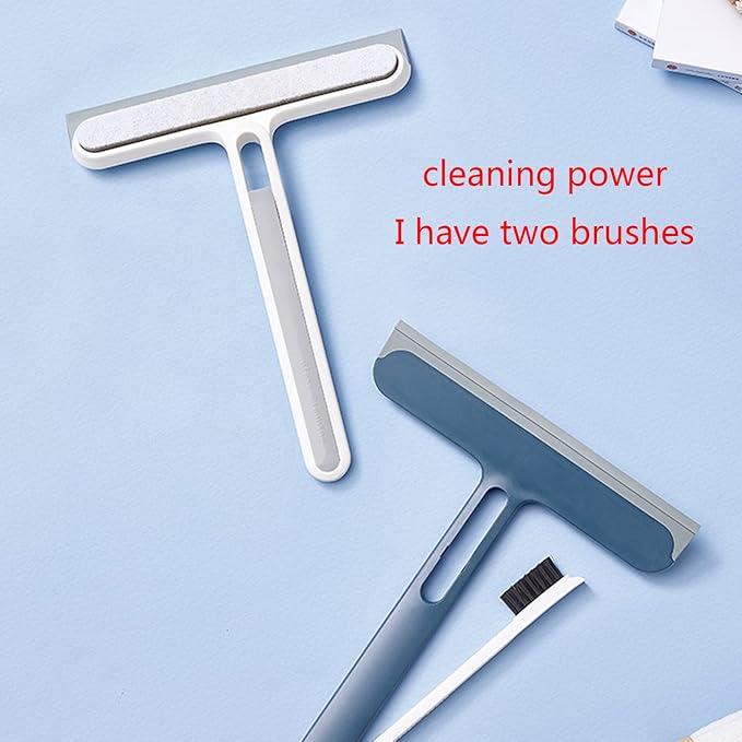 All-Purpose Shower Squeegee 9 Inch for Shower Door Bathroom Tile Floors Wall Window and Car Glass Hidden Brush Shower Squeegee for Shower Wall Glass Door for Tile All-Purpose for Cleaning
