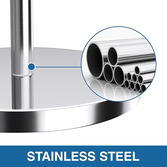 Stainless Steel Toilet Paper Holder Stand – Space-Saving Design for 4-6 Rolls – Modern Freestanding Bathroom Rolls Organizer