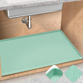 TRZZ Silicone Waterproof Under Sink Mat 34" x 19", Drip Tray and Cabinet Liner for Kitchen and Bathroom, Prevents Water Damage and Organizes Cabinets (Mint Green)