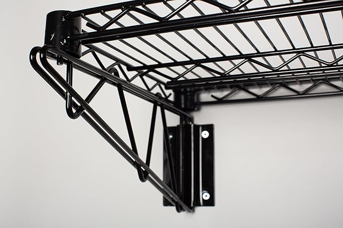 Omega 21" Deep x 36" Wide x 7" High Fixed Black Wall Mount Shelving Kit