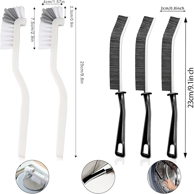 Window Groove Cleaning Brush, Window or Sliding Door Track Cleaner for Sliding Door, Sill, Tile Lines, Shutter, Car Vents, Keyboard (14 Pcs Cleaning Tool)