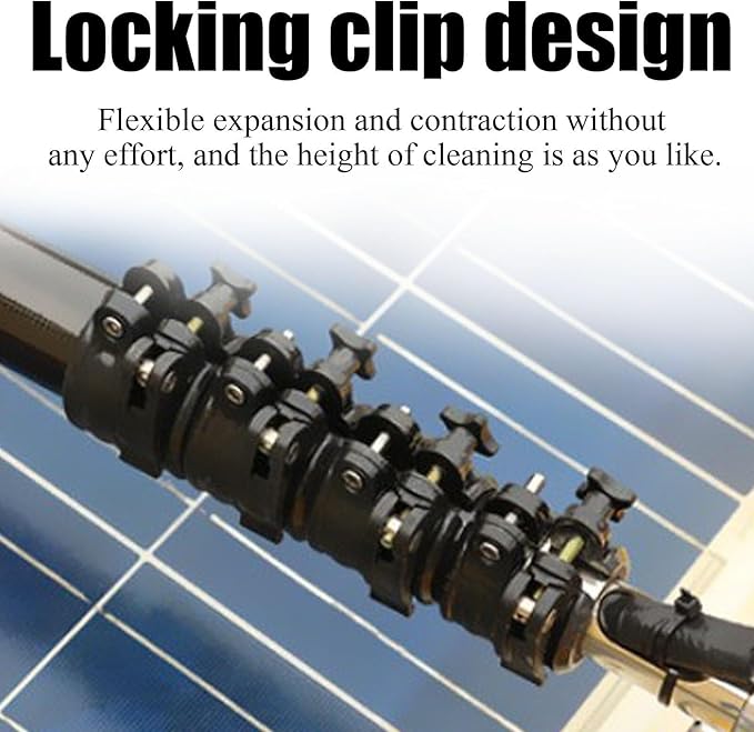 Electric Solar Panel Cleaning Brush, Adjustable Water Fed Pole, Outdoor Window Washing Equipment