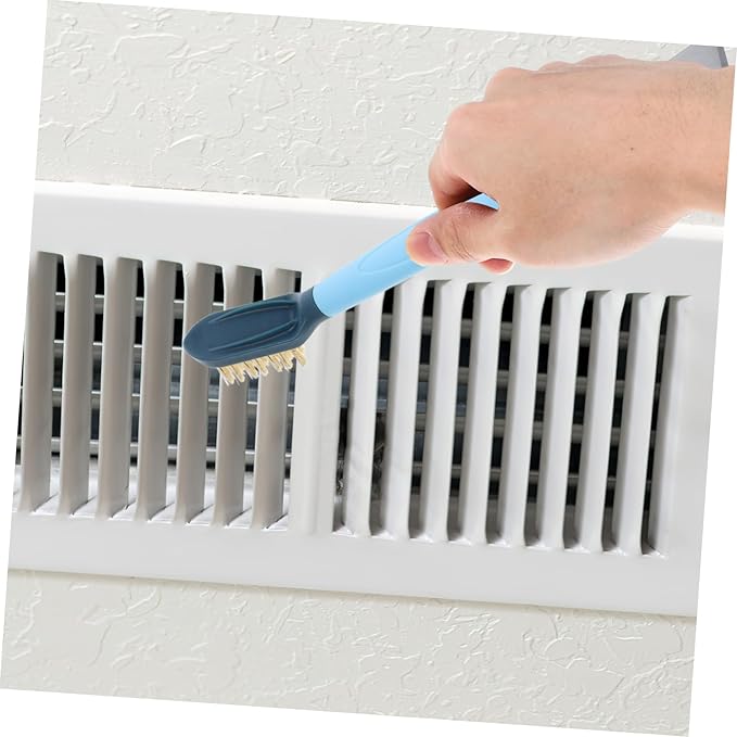 LIFKOME Groove Cleaning Brush with Scraper Dual Head Grout Crevice Cleaner for Bathroom Kitchen Ergonomic Handle for Cleaning of Tight Spaces