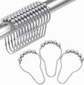 Amazer Shower Curtain Hooks, Decorative Shower Curtain Hooks Rust Proof Stainless Steel Shower Curtain Hooks, Shower Hooks for Shower Curtain Bathroom 12PCS, Space Silver